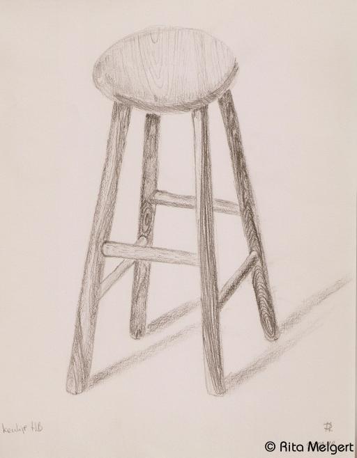 Hoge houten kruk
